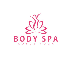 Beauty logo creative design concept lotus massage spa salon hair yoga body