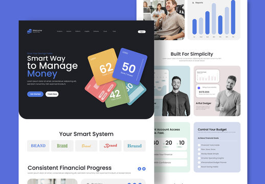 Fintech And Financial Service Landing Page Template