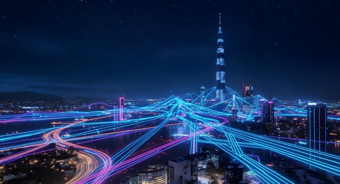 night view of the city