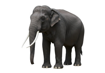 Obraz premium Asian Elephant: Full Body Portrait Against White Background