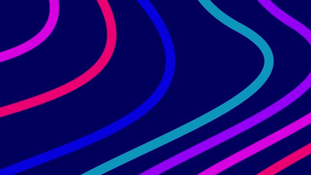 Animation rotating lines on blue colors