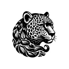 Vector art of leopard illustration isolated on white background, a beautiful and graceful cat