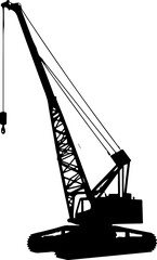 Crawler Crane Silhouette with Hook