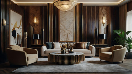 Art deco living room interior