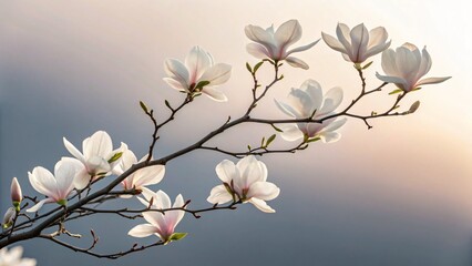 White Cherry Blossoms on Spring Branch