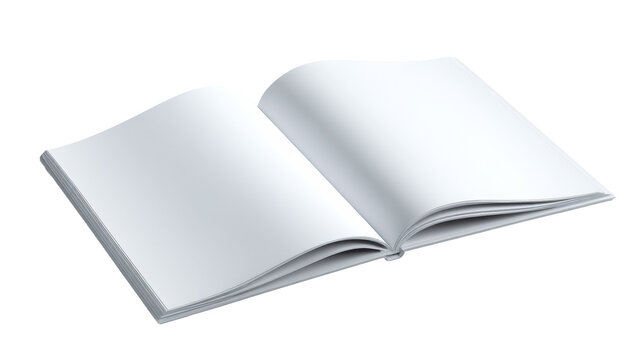 Blank open book with transparent background for design use