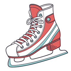 Isolated hockey skate icon, ice hockey player shoe, winter sports footwear with flat blade design, essential gear for tournament, editable vector for sports equipment and event promotion materials