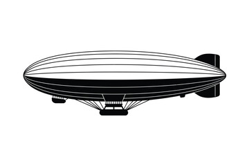 Classic blimp airship silhouette vector illustration © motiur vector artist