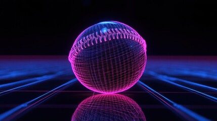 Futuristic Baseball Grid: A Neon-Infused Conceptual Design for Modern Sport