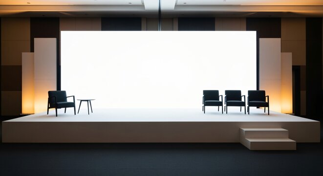 Blank Stage Setup for Conference or Presentation