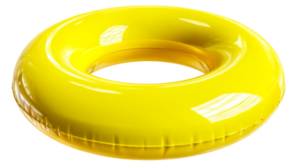 Bright yellow inflatable ring designed for water activities