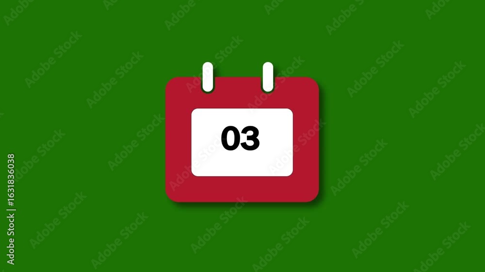 Aufkleber nice animation of colorful monthly calendar with pages in motion of 31 days seamless loop with space
