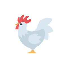 Illustration of Pixel Art Rooster: White Chicken Illustration vector
