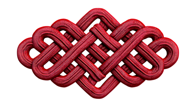 Red knot design with transparent background for versatile use