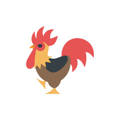 Illustration of Rooster Illustration: Farm Animal Icon, Pixel Art Design, Red and Brown Rooster vector