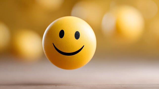 3D smiling emoji face on a bright background