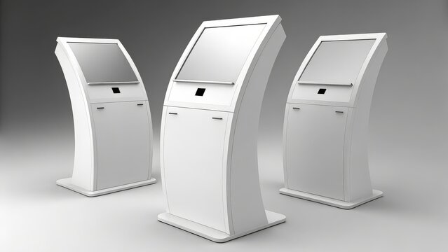 "Smart Touchscreen Kiosks: Sleek Interactive Terminals for Modern User Engagement"