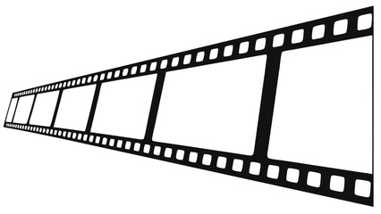 Obraz premium Perspective View of a Black and White Filmstrip.