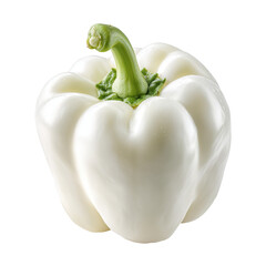 A healthy white Bell pepper isolated on a transparent background