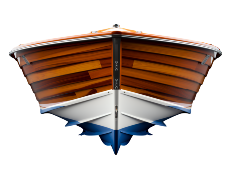 Wooden Boat Bow with Transparent Background, 3D Realism Design Element
