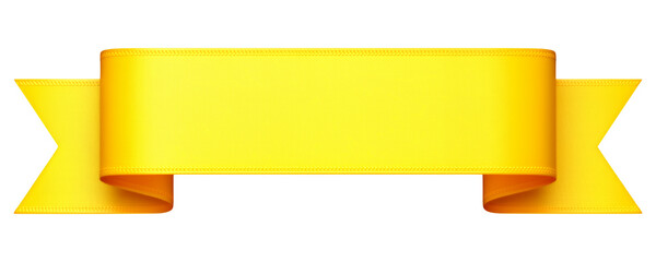 Yellow Ribbon Banner with Transparent Background, Glossy Design Element for Branding
