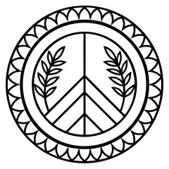 Peace Symbol Mandala  Boho Line Art Vector for Posters, Tattoos, Fashion & Activist Branding

