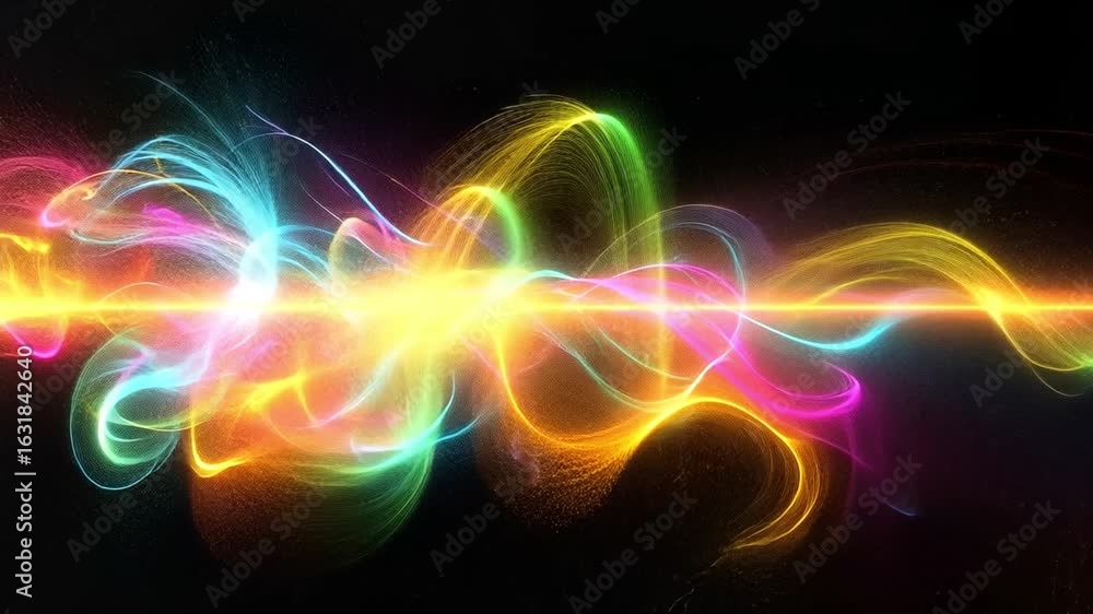 Poster colorful light trails vibrant and dynamic visual effect of neon patterns and energy in motion