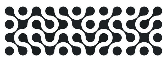 Metaball or molecular pattern. Black amorphous circular shapes. Fluid morph lines and organic shapes. molecular elements