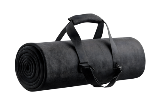 Sleek rolled yoga mat for fitness enthusiasts ready for workout and mindful relaxation session