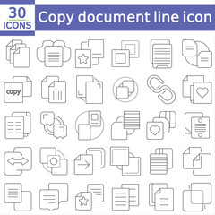   Copy document line icon set.