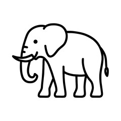 Fototapeta premium Elephant Side View Outline Icon 