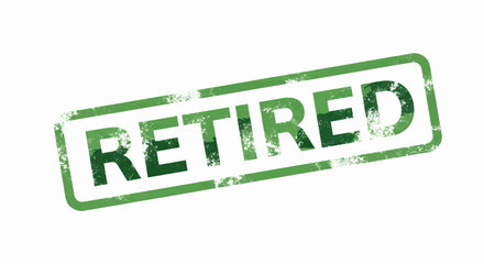 Retired grunge stamp vector, an illustration of retirement