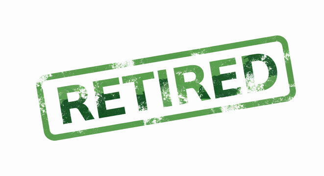 Retired grunge stamp vector, an illustration of retirement