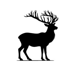 Running Deer Silhouette Vector Illustration