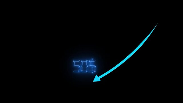 Arrow down business graph icon animation. business chart concept.Animated down graph icon designed in flat icon style, business or finance concept icon.loss 4k icon.