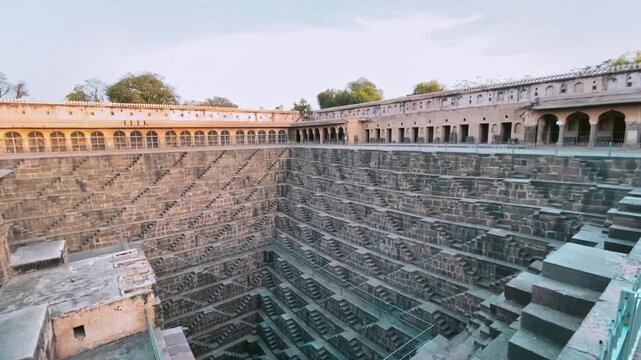 Chand Baori is an ancient 13-storey stepwell located in Abhaneri, Rajasthan, one of the largest and oldest stepwells in India with stunning architecture.