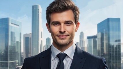 Businessman in modern city