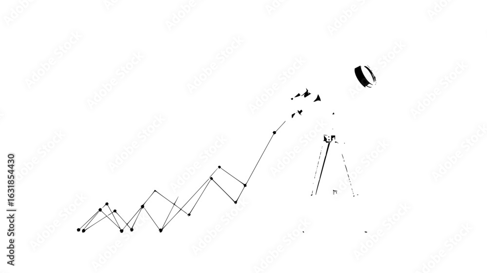 Aufkleber illustration of a single die face showing the number five with round pips in a square outline shape