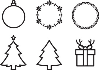 Fototapeta premium Festive holiday icons for cheerful Christmas designs and seasonal celebrations