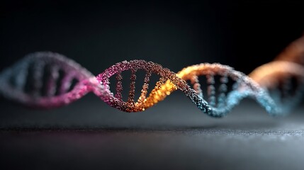 Colorful illuminated dna structure representing genetics and medical innovation