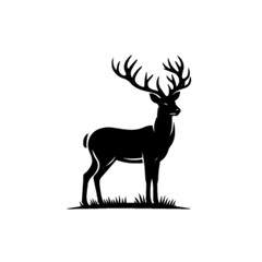 Obraz premium Minimalist Deer Outline Vector Illustration
