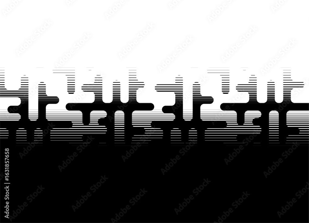 Poster horizontal transition from black to white. abstract vector background of thick line patterns with ro