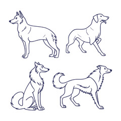 Silent Strength: Serbian Dog Line Art