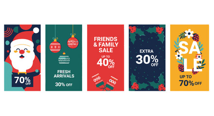 Vector art of christmas sale banner design for social media story and marketing campaign