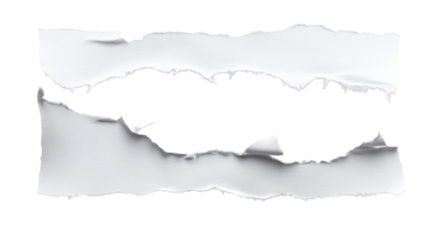 Torn white paper with a transparent background for design use