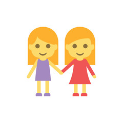 Illustration of Twin Girls Holding Hands: Illustration of Sisterhood and Friendship vector