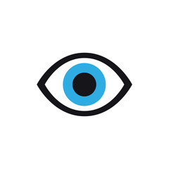 Illustration of Eye Icon: Blue Iris, Pupil, Vision, Graphic, Symbol, Web Design Element,  Digital Asset,  Website Illustration, UI UX Design,  App Icon,  Marketing Material,  Branding Resource vector