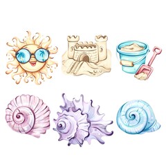 Summer delights bring joy with playful suns, vibrant seashells, and sandy castles, creating unforgettable joy and relaxation on warm beach days filled with laughter and sunshine