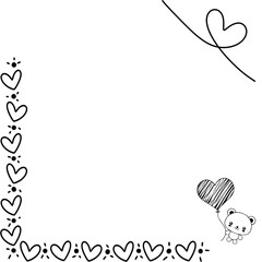 cute heart picture frame or overlay