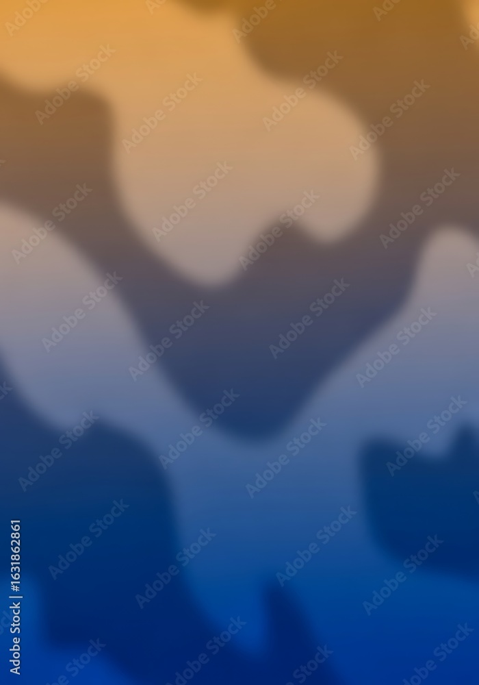 Poster abstract gradient of warm and cool colors creating soft blurred amorphous shapes